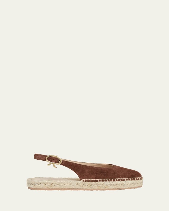 Suede Slingback Ballerina Espadrilles